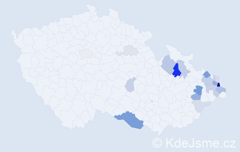 Příjmení: 'Szczurek', počet výskytů 48 v celé ČR