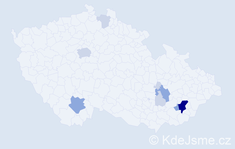 Příjmení: 'Gorcová', počet výskytů 25 v celé ČR