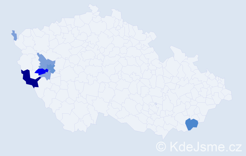 Příjmení: 'Bohmann', počet výskytů 37 v celé ČR