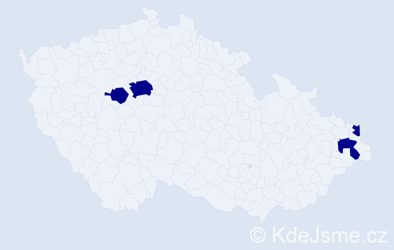 Příjmení: 'Chrobaková', počet výskytů 4 v celé ČR