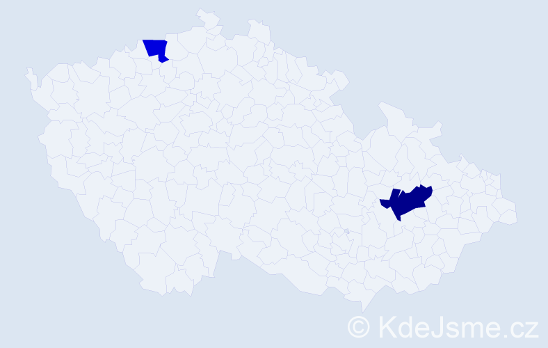 Příjmení: 'Čásek', počet výskytů 5 v celé ČR