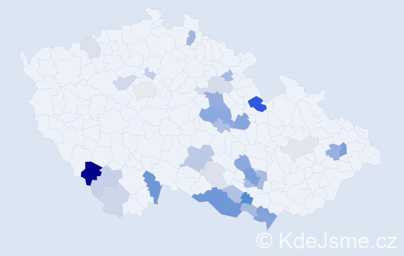 Příjmení: 'Fendrich', počet výskytů 104 v celé ČR