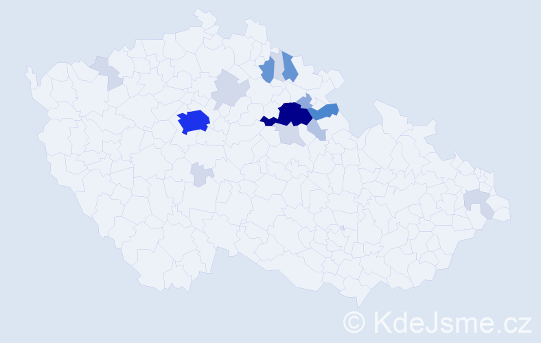 Příjmení: 'Frynta', počet výskytů 58 v celé ČR