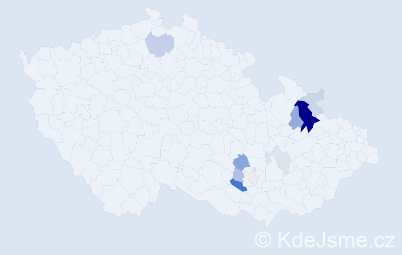 Příjmení: 'Kulašová', počet výskytů 25 v celé ČR