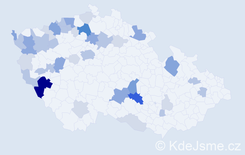 Příjmení: 'Peksa', počet výskytů 110 v celé ČR