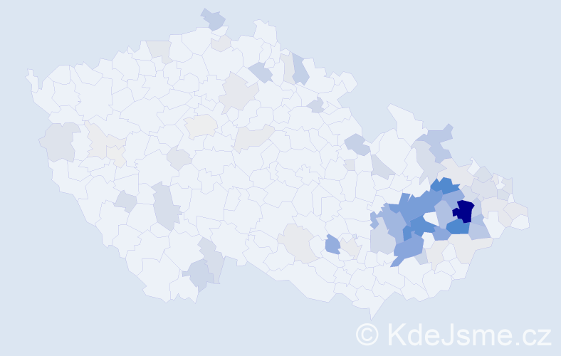 Příjmení: 'Indrák', počet výskytů 419 v celé ČR