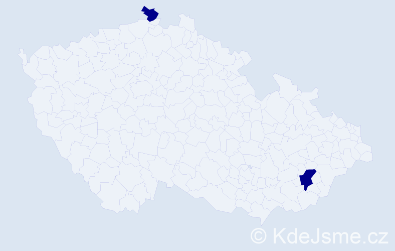 Příjmení: 'Sahrová', počet výskytů 2 v celé ČR