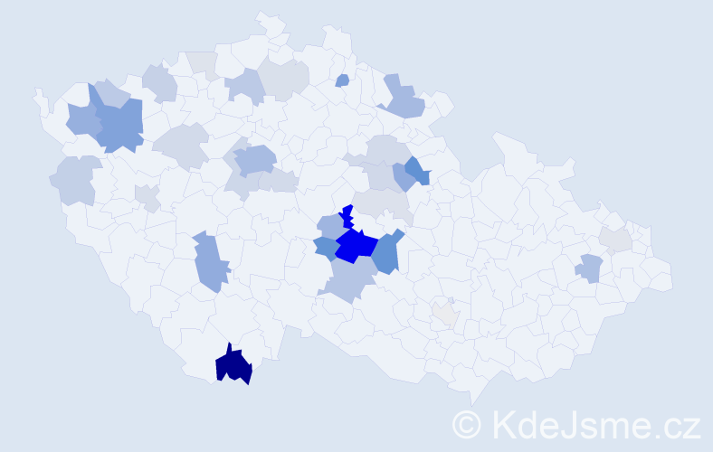 Příjmení: 'Křepinský', počet výskytů 105 v celé ČR