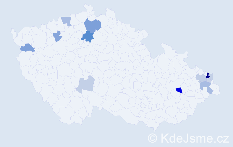 Příjmení: 'Hvolková', počet výskytů 27 v celé ČR