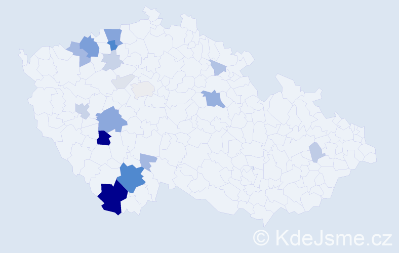 Příjmení: 'Gutwirth', počet výskytů 67 v celé ČR