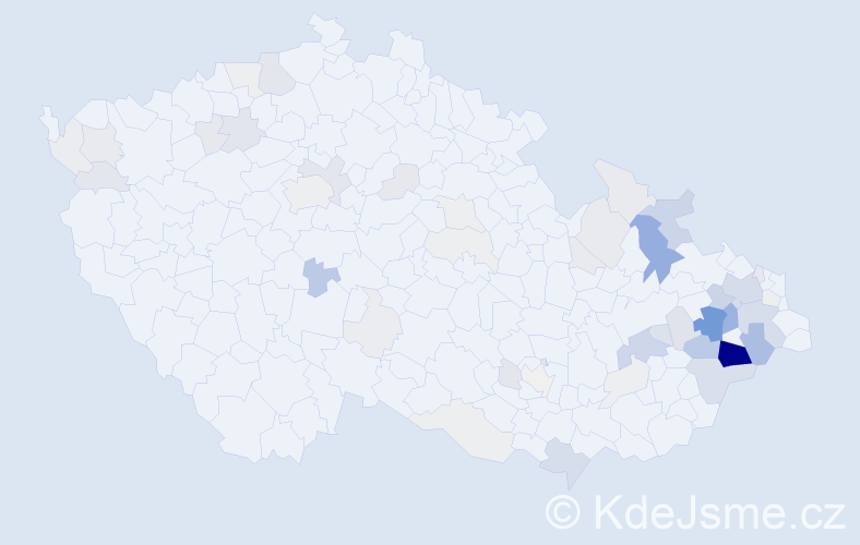 Příjmení: 'Bělunek', počet výskytů 203 v celé ČR