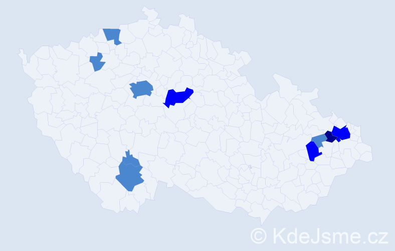 Příjmení: 'Sudoměřická', počet výskytů 15 v celé ČR