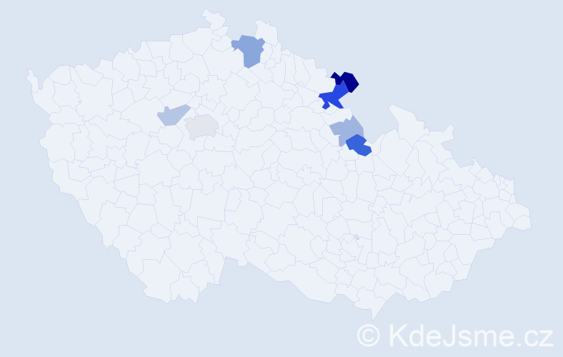 Příjmení: 'Aulichová', počet výskytů 23 v celé ČR