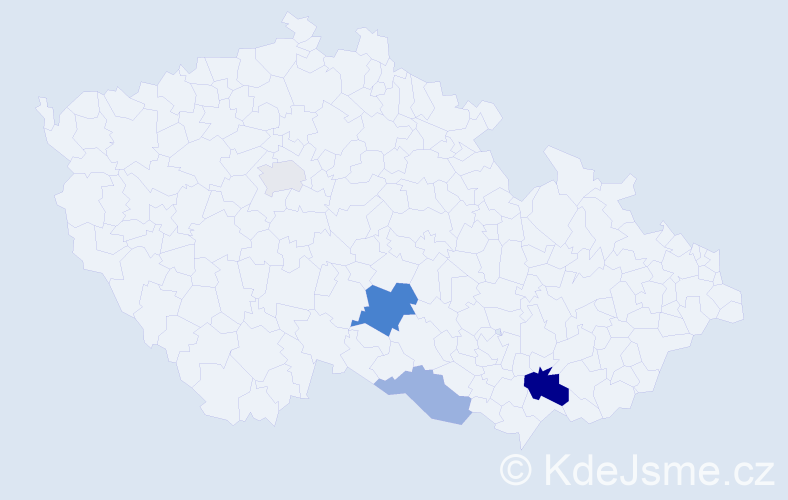 Příjmení: 'Pomikal', počet výskytů 9 v celé ČR