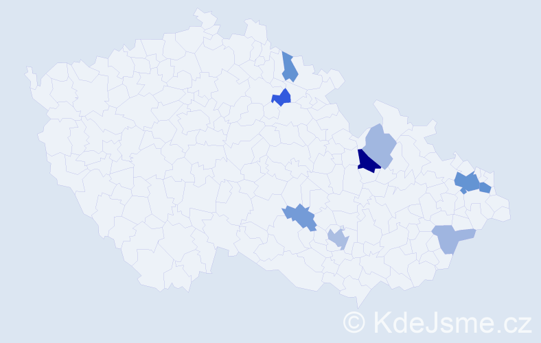 Příjmení: 'Krišová', počet výskytů 21 v celé ČR