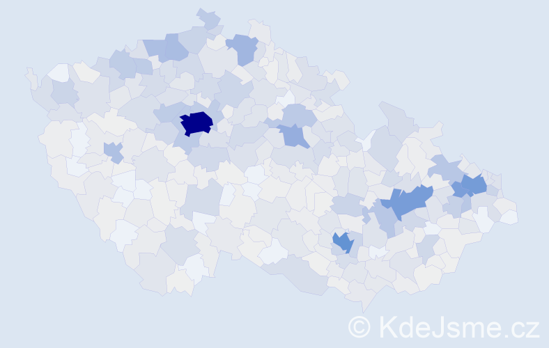 Příjmení: 'Richterová', počet výskytů 3734 v celé ČR