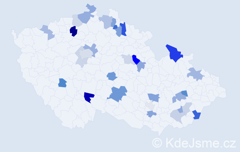 Příjmení: 'Buryánková', počet výskytů 56 v celé ČR