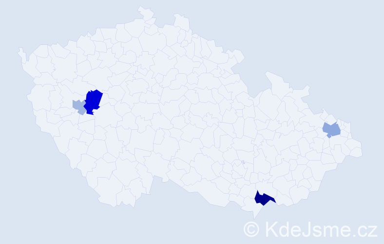 Příjmení: 'Anténová', počet výskytů 8 v celé ČR