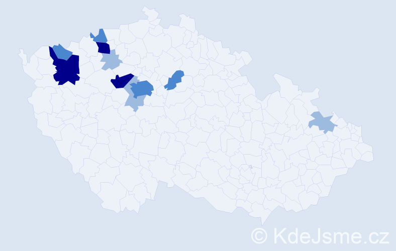 Příjmení: 'Zuvač', počet výskytů 23 v celé ČR