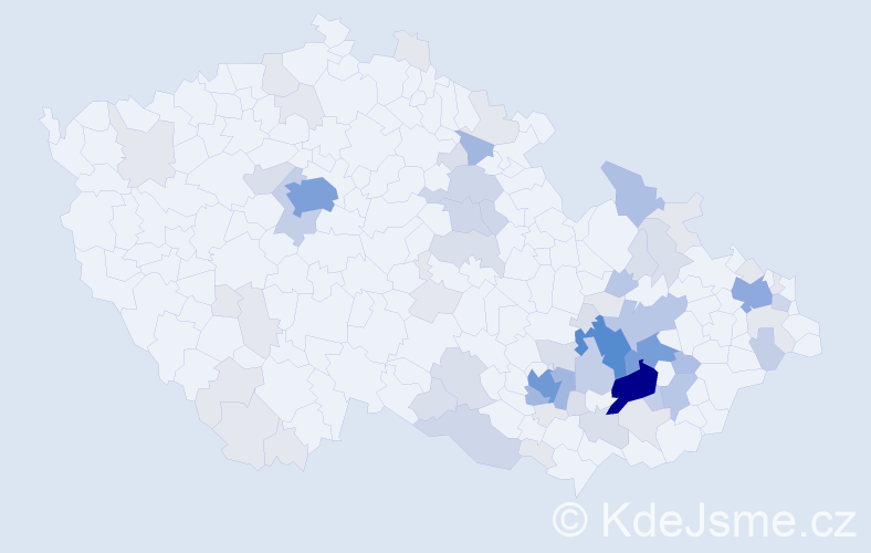 Příjmení: 'Motal', počet výskytů 225 v celé ČR