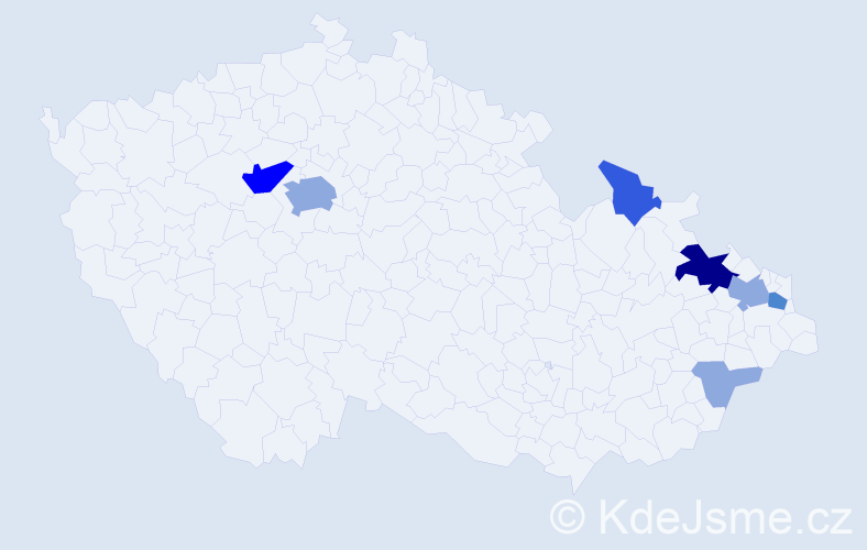 Příjmení: 'Malysa', počet výskytů 17 v celé ČR