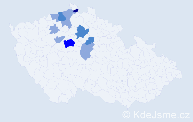 Příjmení: 'Louka', počet výskytů 22 v celé ČR