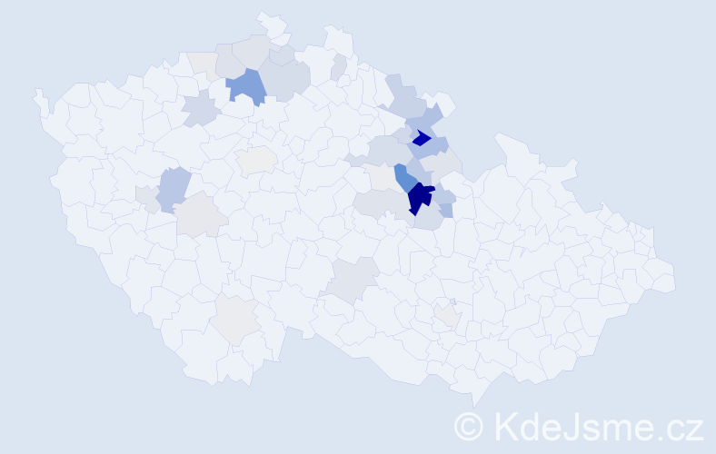 Příjmení: 'Tupec', počet výskytů 109 v celé ČR