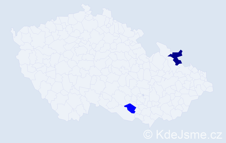 Příjmení: 'Hitl', počet výskytů 7 v celé ČR