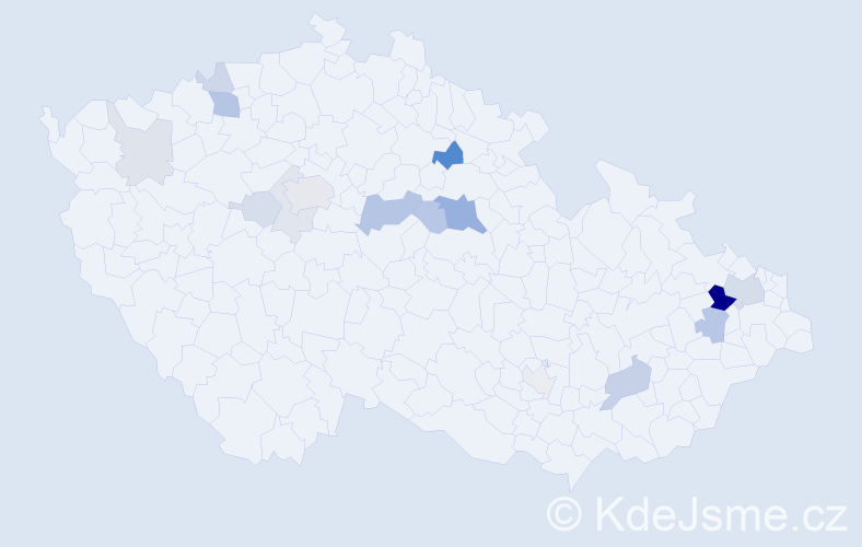 Příjmení: 'Vitochová', počet výskytů 43 v celé ČR