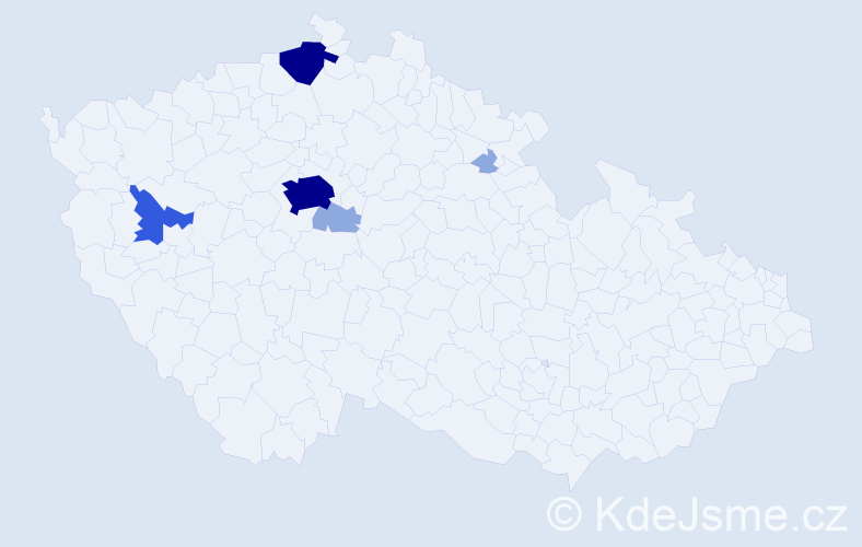 Příjmení: 'Kumpf', počet výskytů 15 v celé ČR