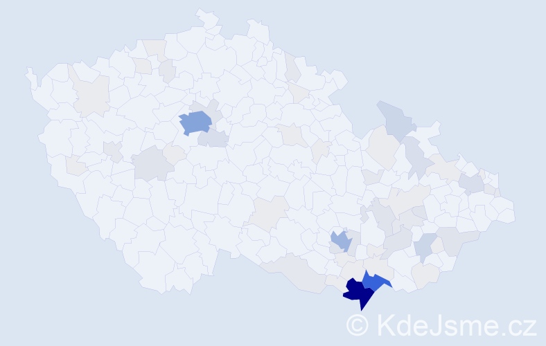 Příjmení: 'Hřebačková', počet výskytů 246 v celé ČR