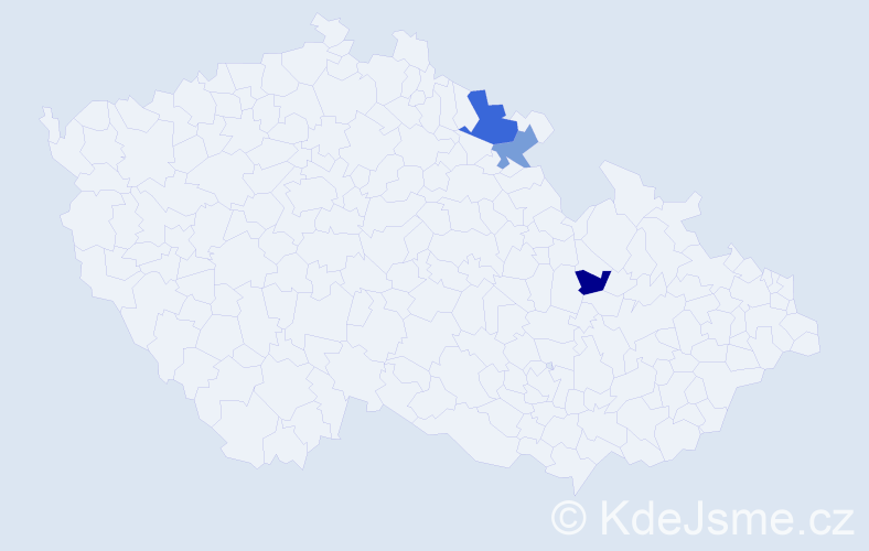 Příjmení: 'Konfederák', počet výskytů 4 v celé ČR