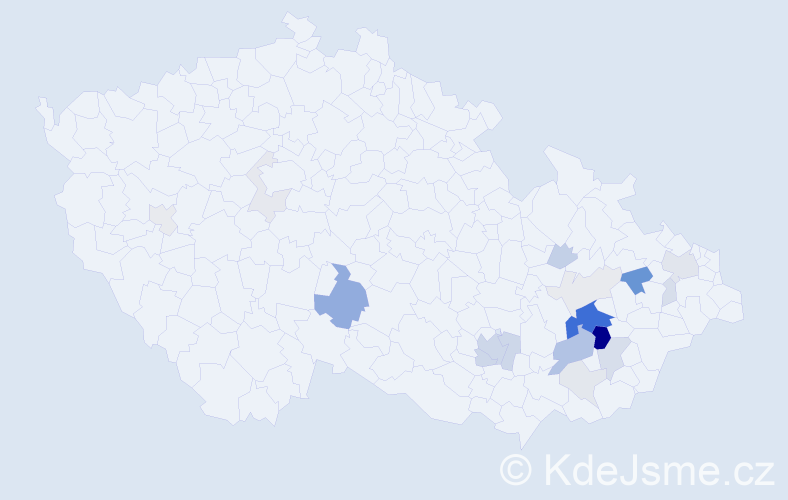 Příjmení: 'Zanášková', počet výskytů 61 v celé ČR