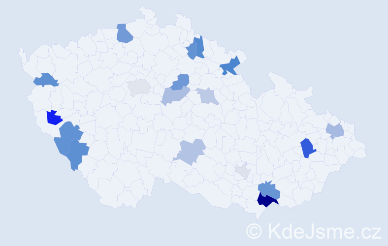 Příjmení: 'Leskovská', počet výskytů 33 v celé ČR