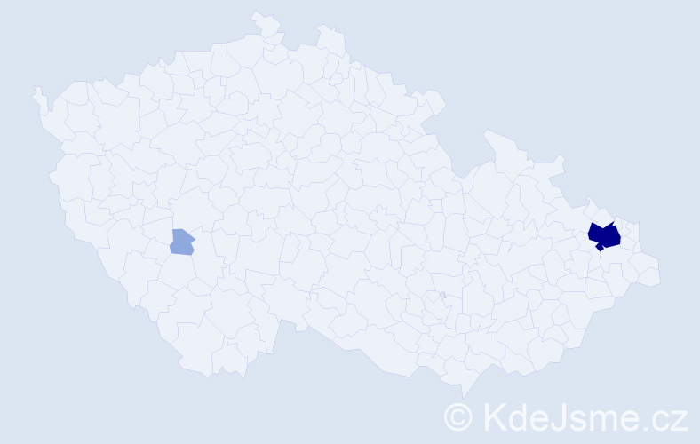 Příjmení: 'Pyšno', počet výskytů 7 v celé ČR