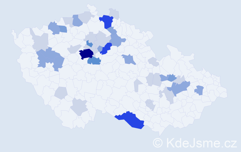 Příjmení: 'Najmonová', počet výskytů 105 v celé ČR