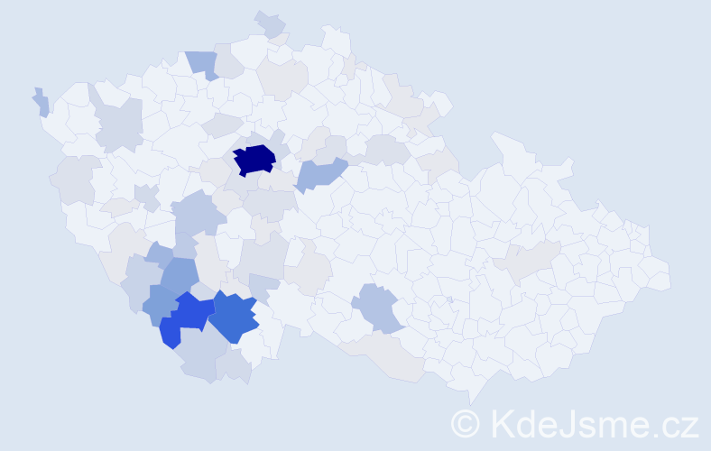 Příjmení: 'Podlešák', počet výskytů 242 v celé ČR