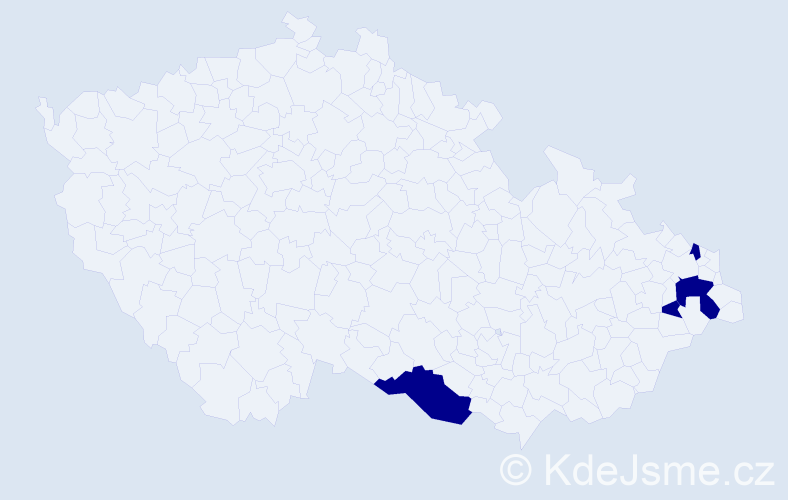 Příjmení: 'Čuportová', počet výskytů 4 v celé ČR