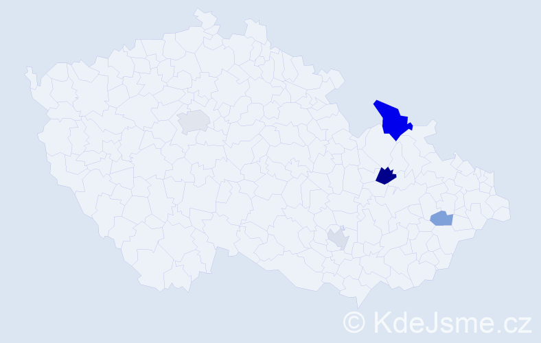 Příjmení: 'Bašo', počet výskytů 9 v celé ČR