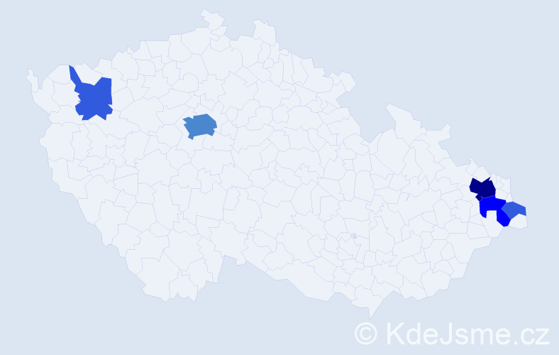 Příjmení: 'Delinčáková', počet výskytů 17 v celé ČR