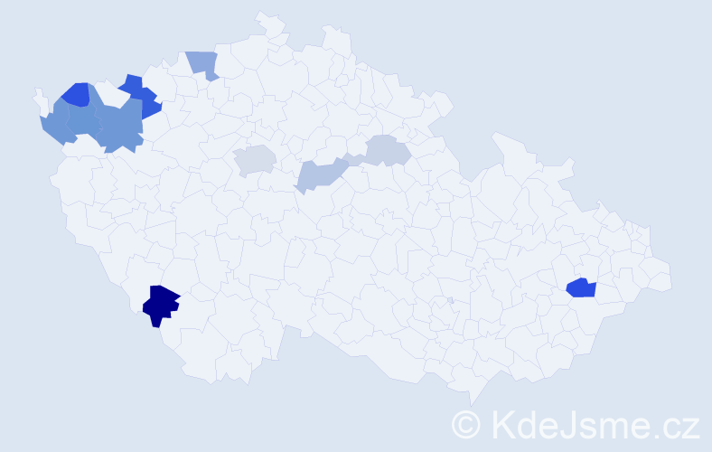 Příjmení: 'Cimbalová', počet výskytů 25 v celé ČR