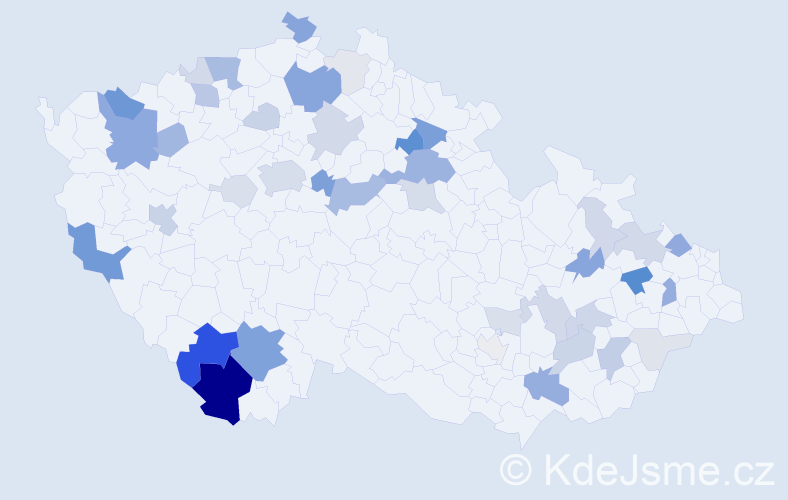 Příjmení: 'Kneiflová', počet výskytů 143 v celé ČR