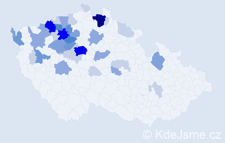 Příjmení: 'Vajc', počet výskytů 111 v celé ČR