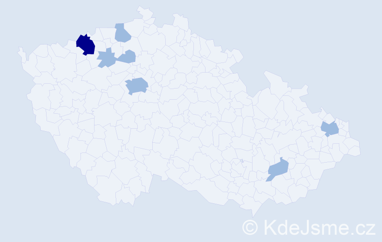 Příjmení: 'Gehlert', počet výskytů 10 v celé ČR