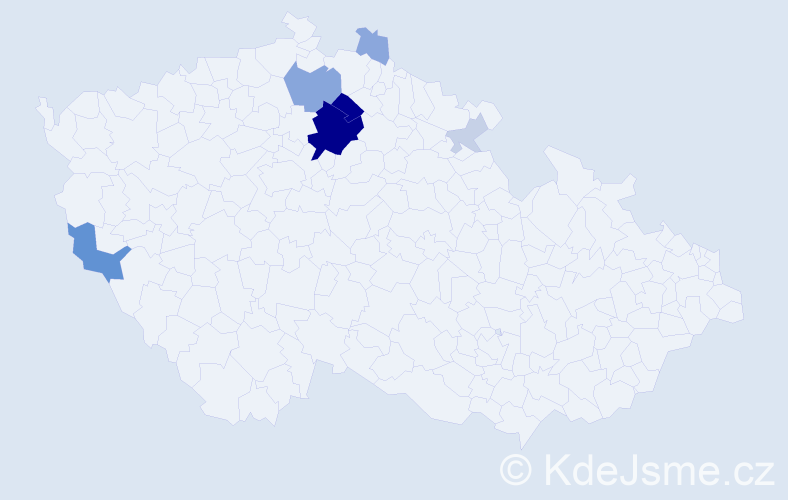 Příjmení: 'Kiláková', počet výskytů 27 v celé ČR