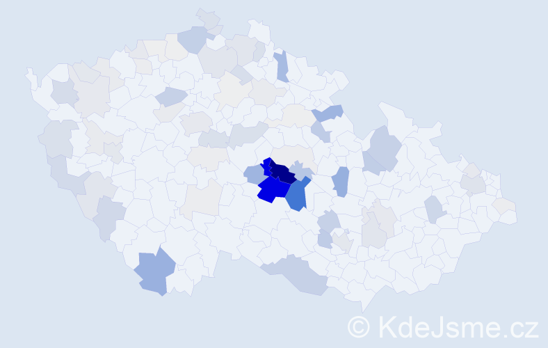 Příjmení: 'Benc', počet výskytů 278 v celé ČR