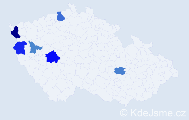 Příjmení: 'Kraisl', počet výskytů 9 v celé ČR