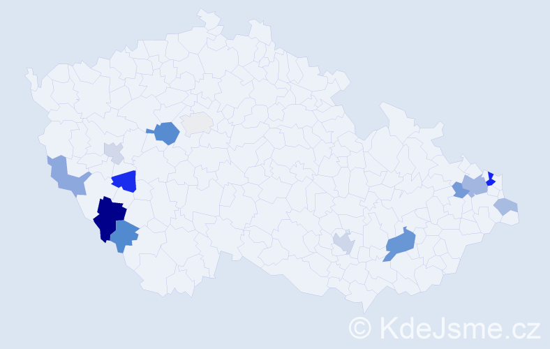 Příjmení: 'Čiefová', počet výskytů 26 v celé ČR