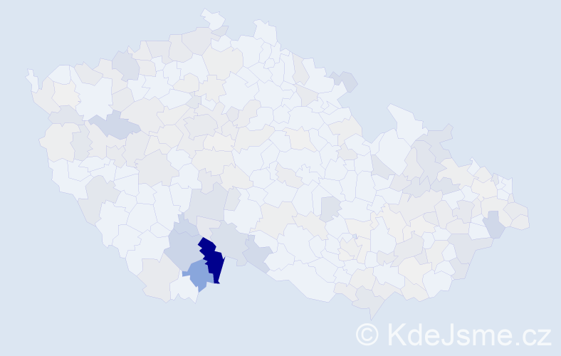 Příjmení: 'Macho', počet výskytů 483 v celé ČR