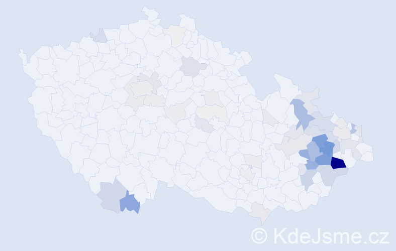 Příjmení: 'Románek', počet výskytů 225 v celé ČR